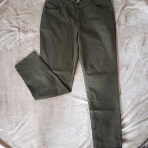 Dark Green Cropped Jeans